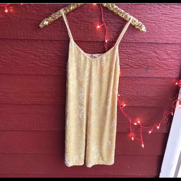 Zara yellow velvet Mini Dress sz. S - Picture 1 of 2